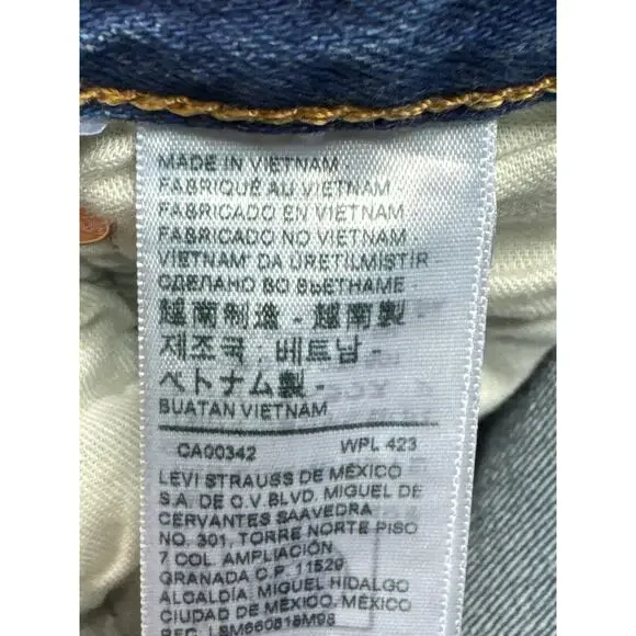 Levi's 501 Men's Straight Leg Button Fly Blue Denim Jeans - Size 36x32 (36x31.5) - Picture 7 of 7